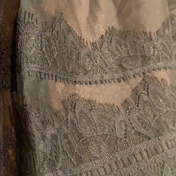 Vintage silk and lace midi skirt size 6 black lined size 6 - Picture 14 of 16